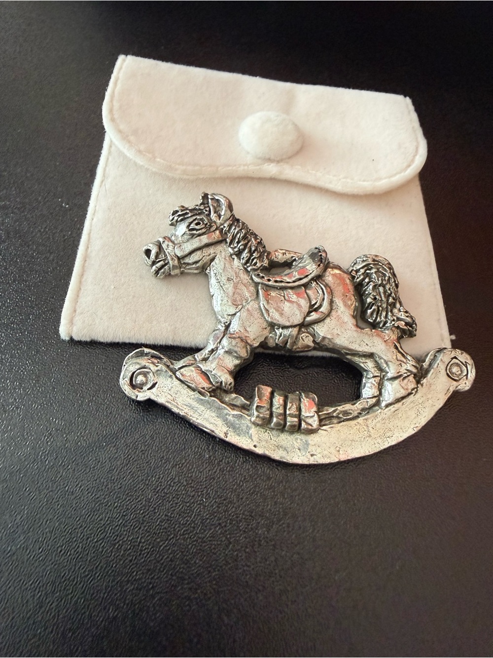Vintage Sheridan Silver Plate Rocking Horse Figurine Ornament